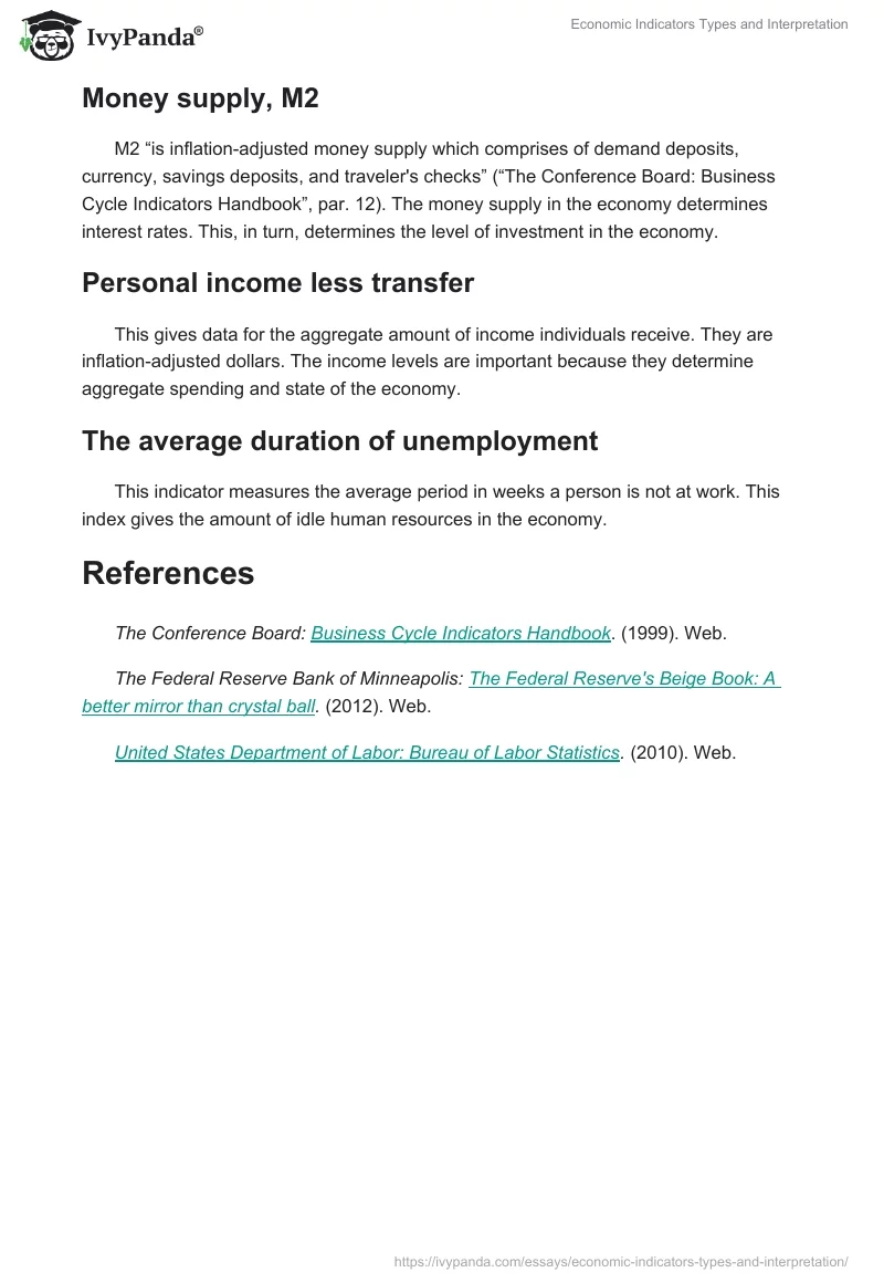 Economic Indicators Types and Interpretation. Page 3