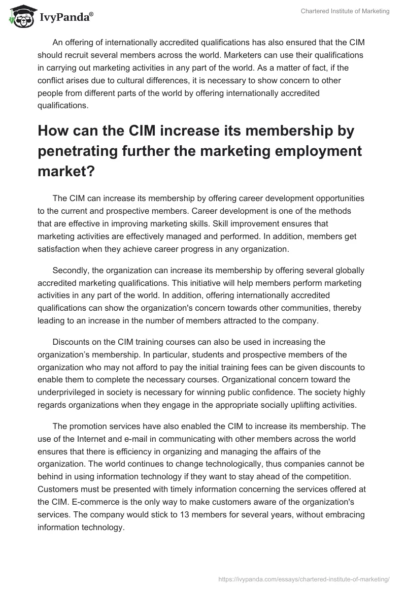 Chartered Institute of Marketing. Page 2
