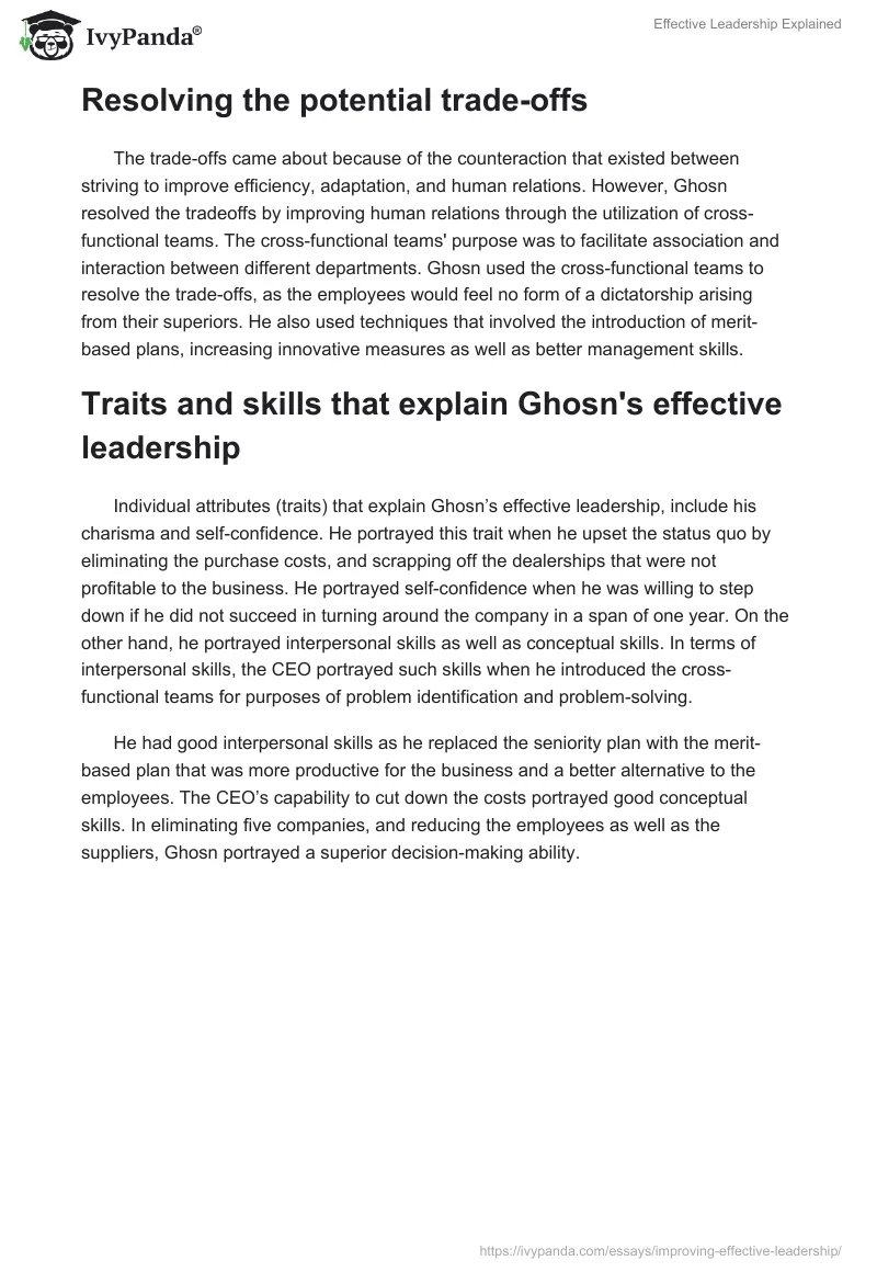 Effective Leadership Explained. Page 2