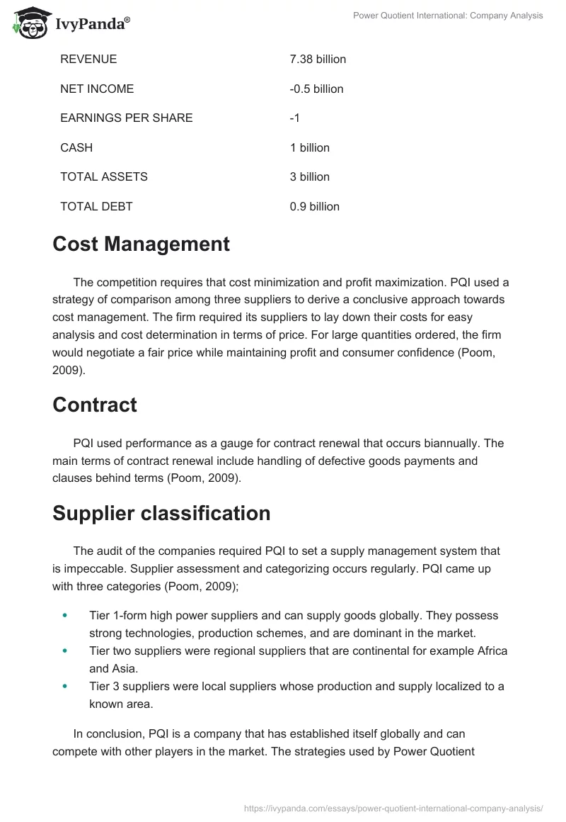 Power Quotient International: Company Analysis. Page 2
