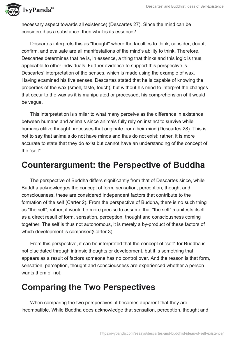 Descartes' and Buddhist Ideas of Self-Existence. Page 2