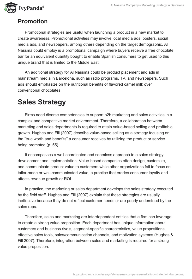 Al Nassma Company's Marketing Strategy in Barcelona. Page 5