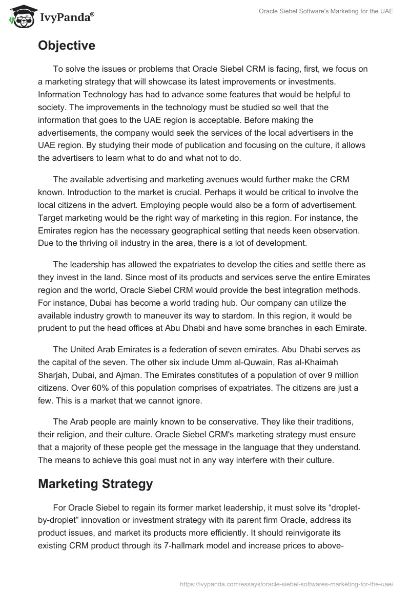 Oracle Siebel Software's Marketing for the UAE. Page 5
