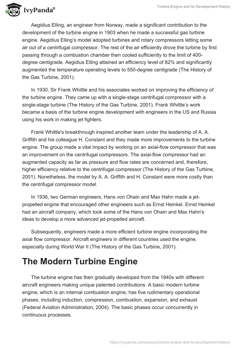 Turbine Engine and Its Development History. Page 3