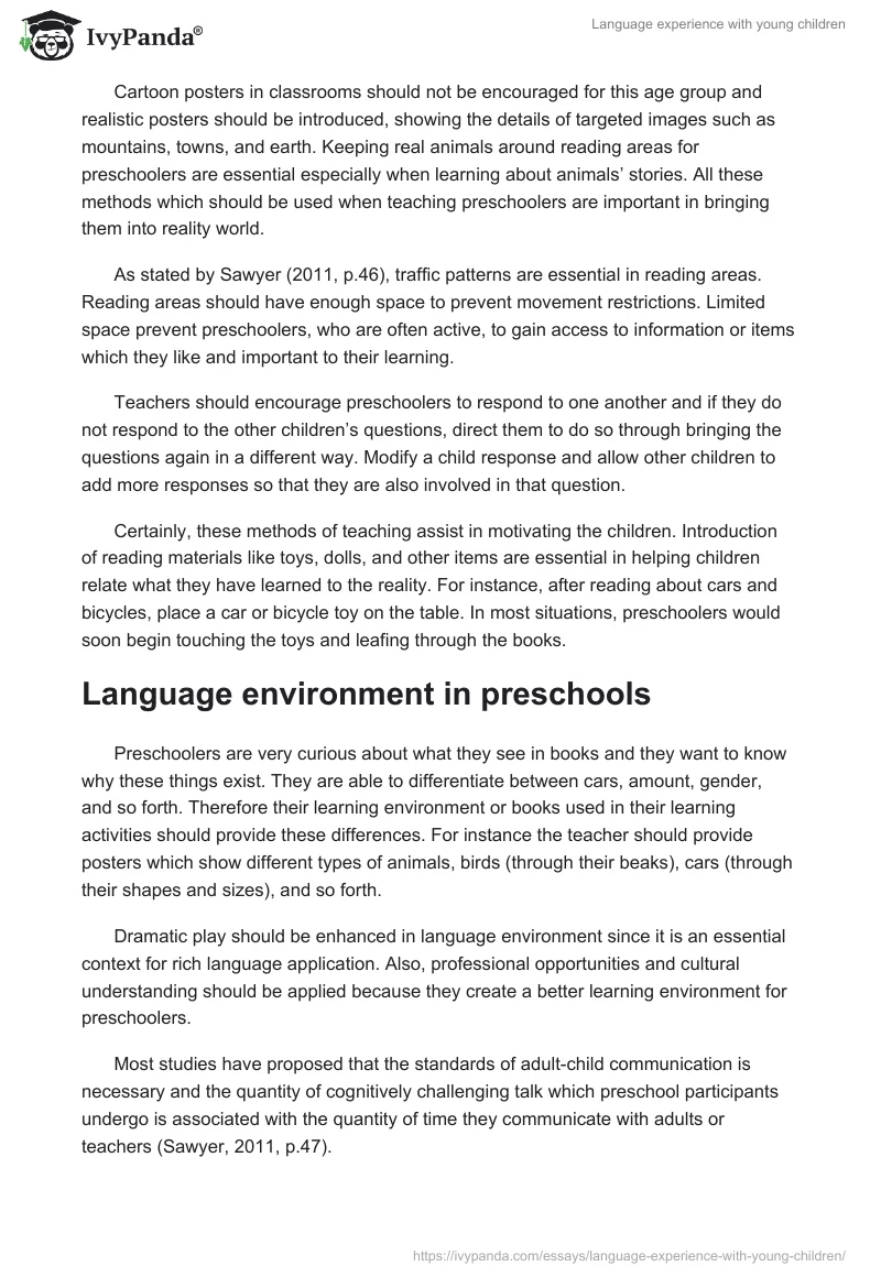 Language experience with young children. Page 2