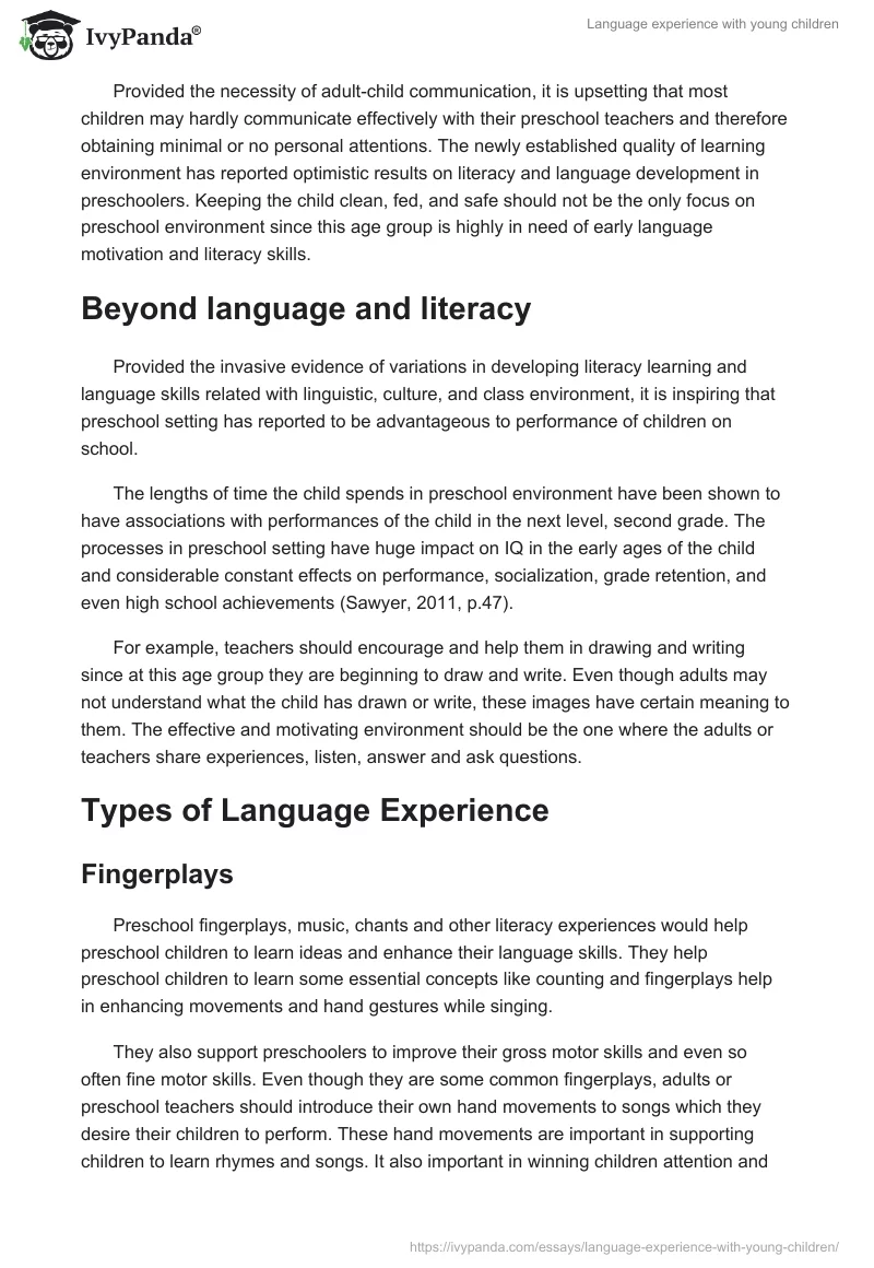 Language experience with young children. Page 3
