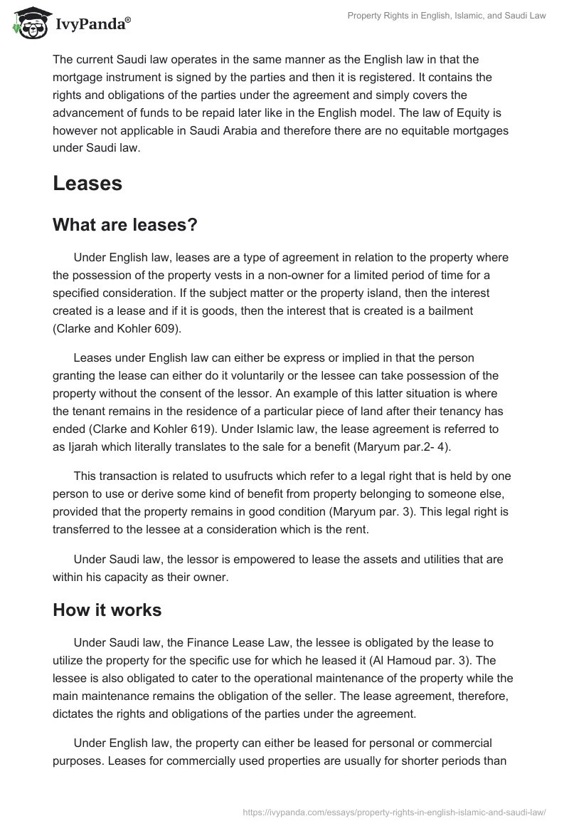 Property Rights in English, Islamic, and Saudi Law. Page 4
