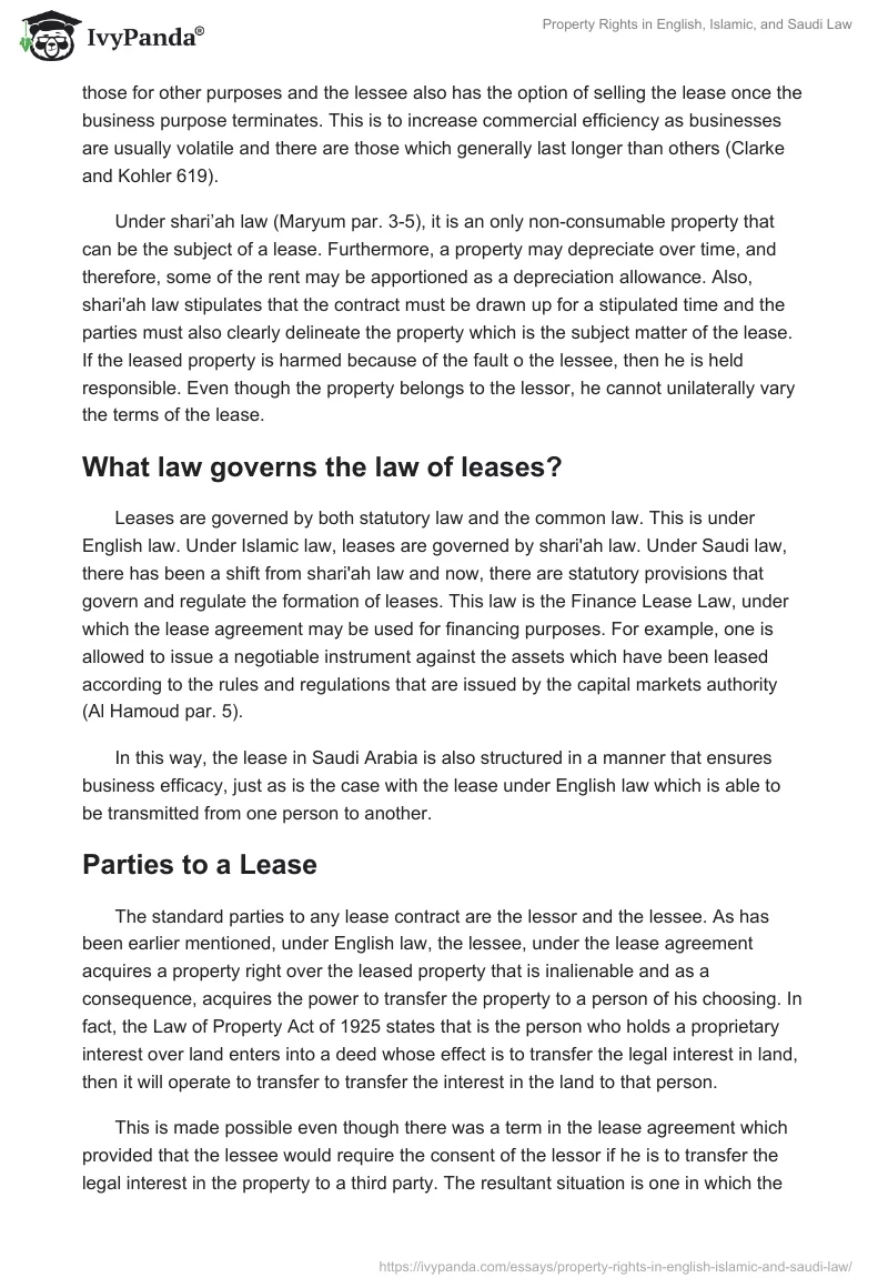 Property Rights in English, Islamic, and Saudi Law. Page 5