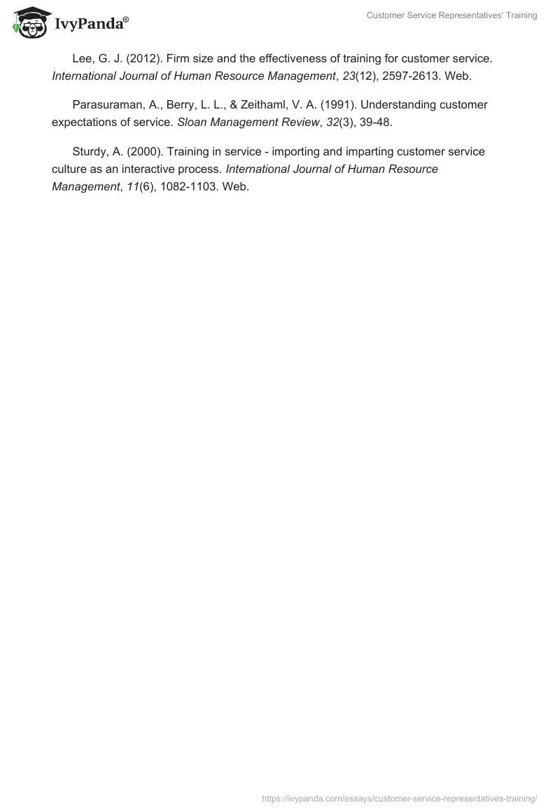 Customer Service Representatives' Training. Page 3