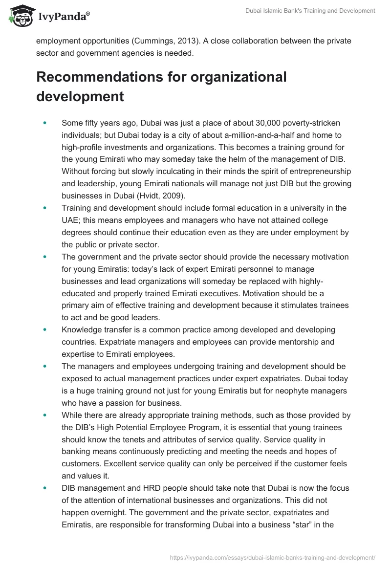 Dubai Islamic Bank's Training and Development. Page 4