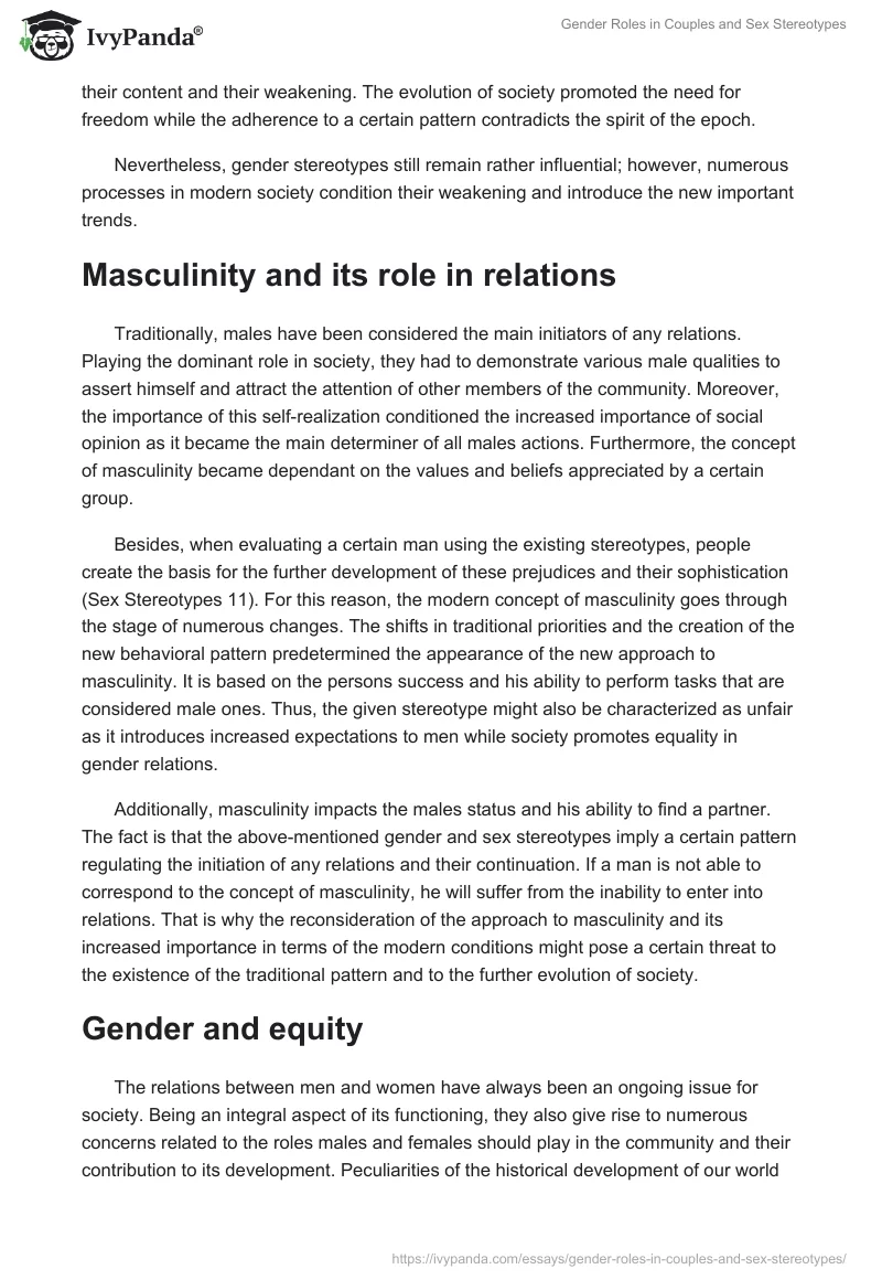Gender Roles in Couples and Sex Stereotypes. Page 4