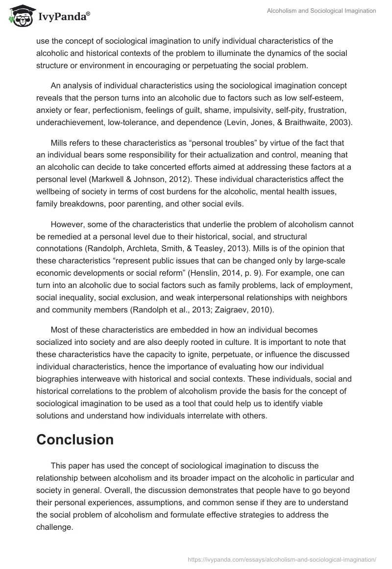 Alcoholism and Sociological Imagination. Page 2