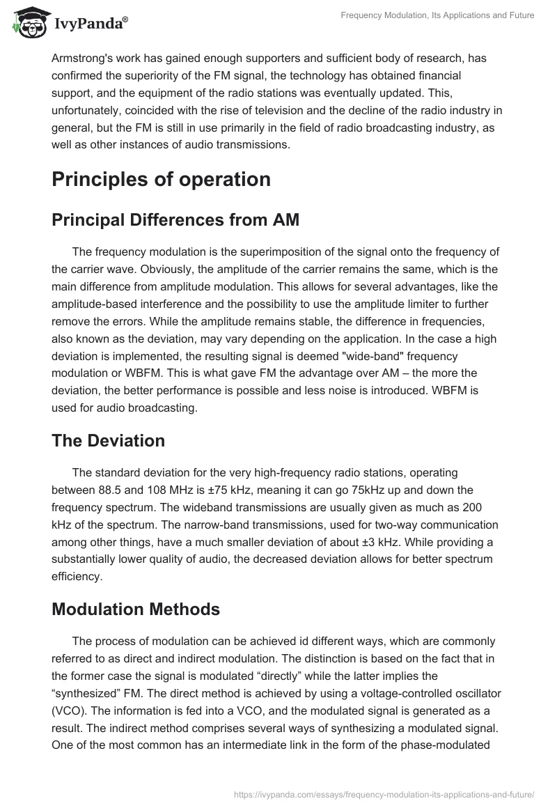 Frequency Modulation, Its Applications and Future. Page 3