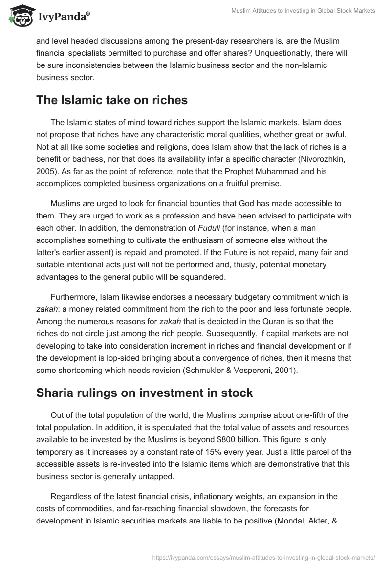 Muslim Attitudes to Investing in Global Stock Markets. Page 4