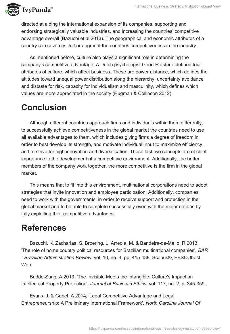 International Business Strategy: Institution-Based View. Page 2