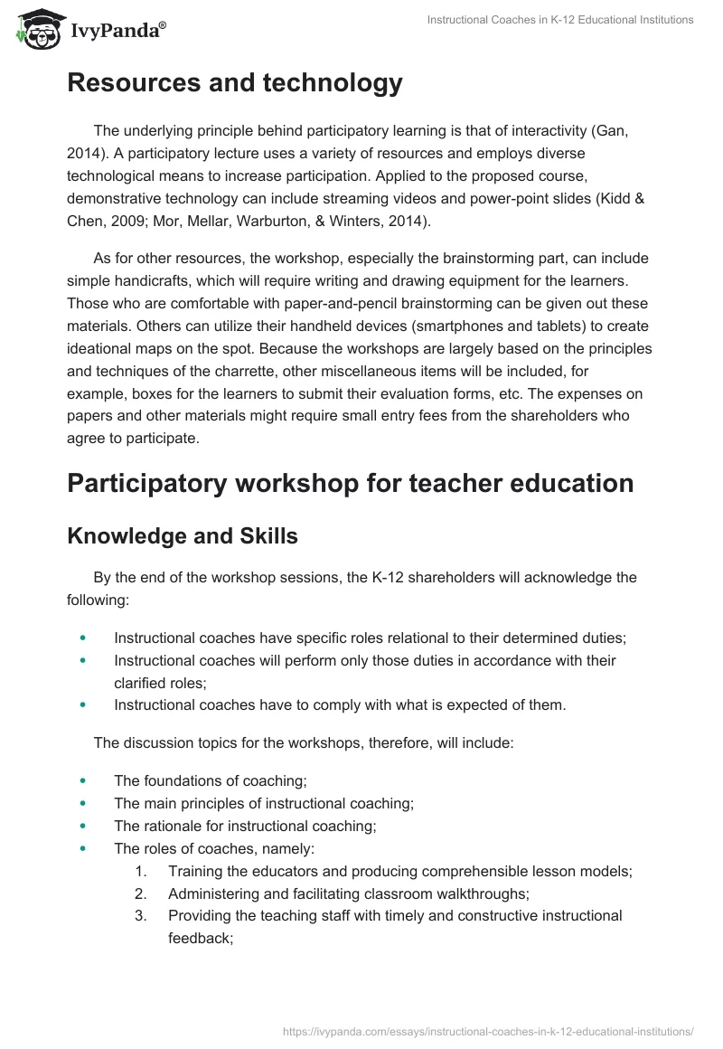Instructional Coaches in K-12 Educational Institutions. Page 3