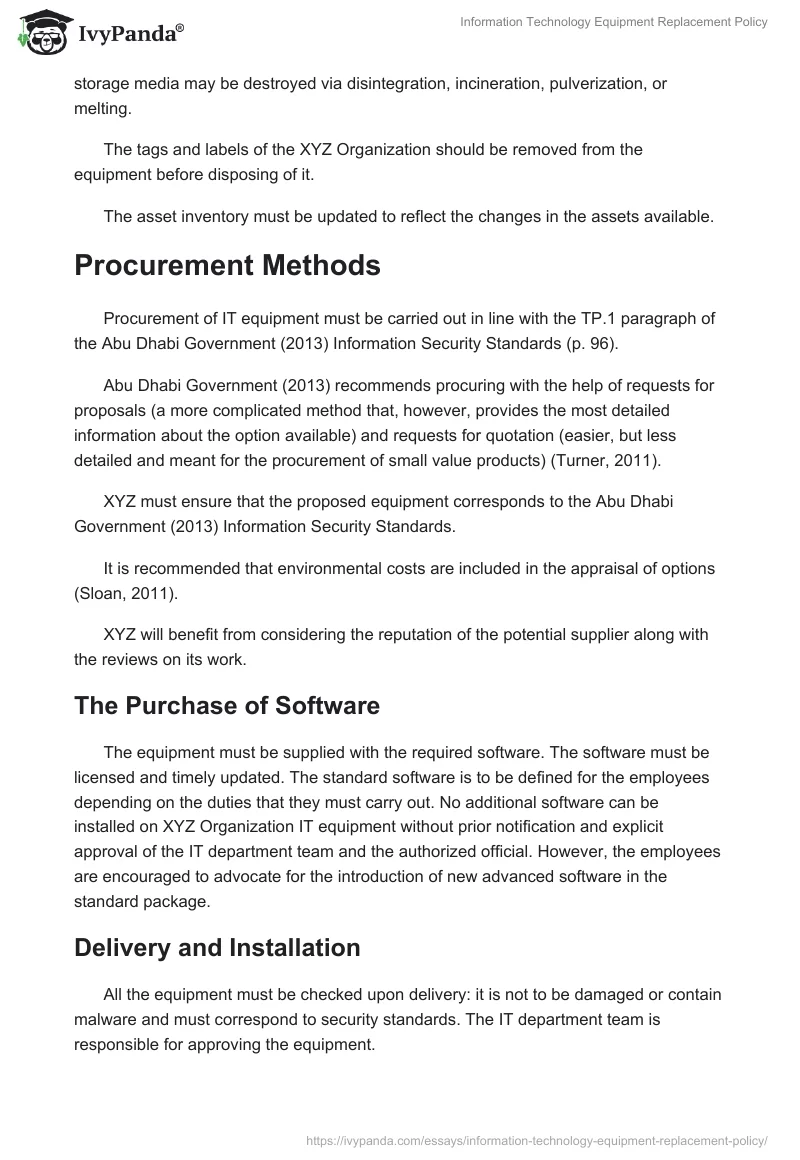 Information Technology Equipment Replacement Policy. Page 5