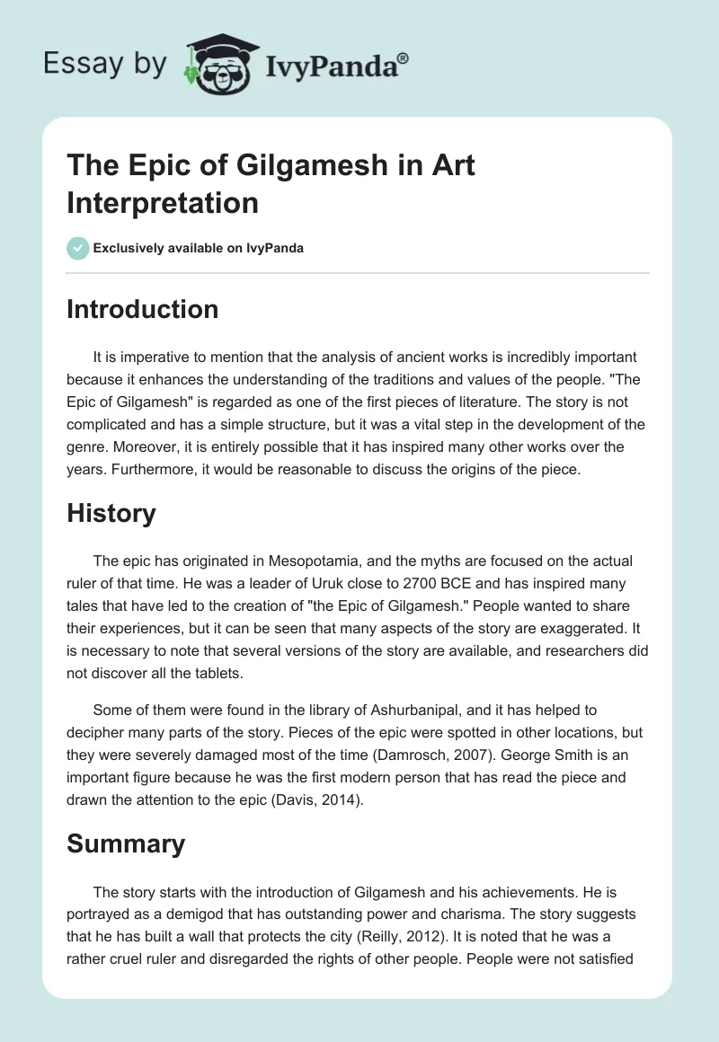 "The Epic of Gilgamesh" in Art Interpretation. Page 1