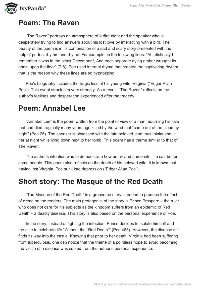 Edgar Allan Poe's Life, Poems, Short Stories. Page 3