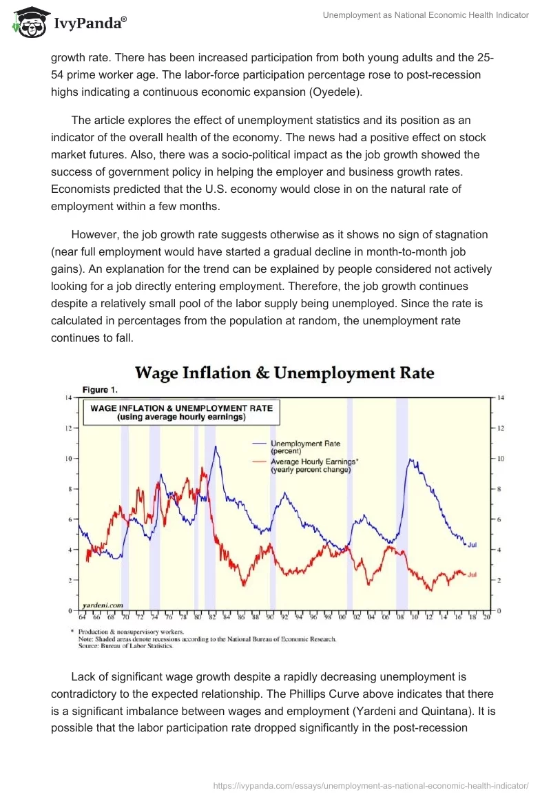 Unemployment as National Economic Health Indicator. Page 3
