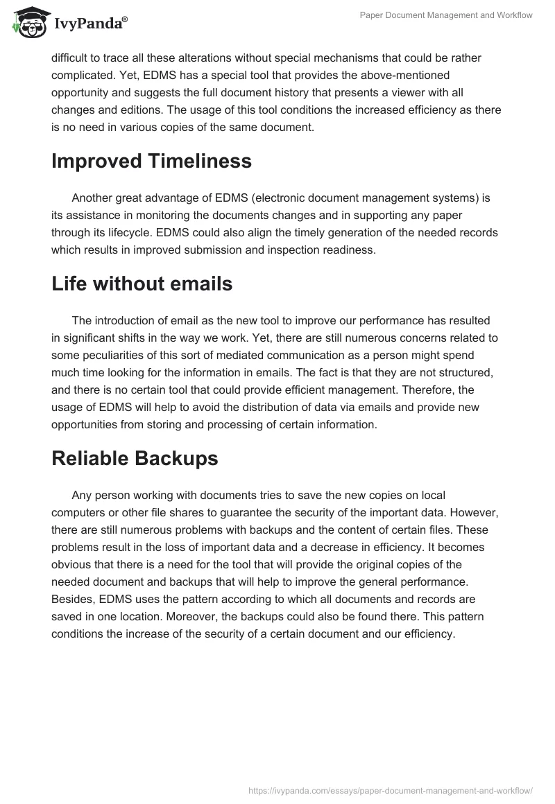 Paper Document Management and Workflow. Page 2