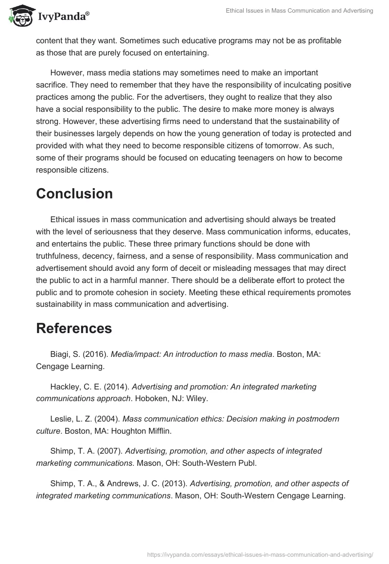Ethical Issues in Mass Communication and Advertising. Page 4