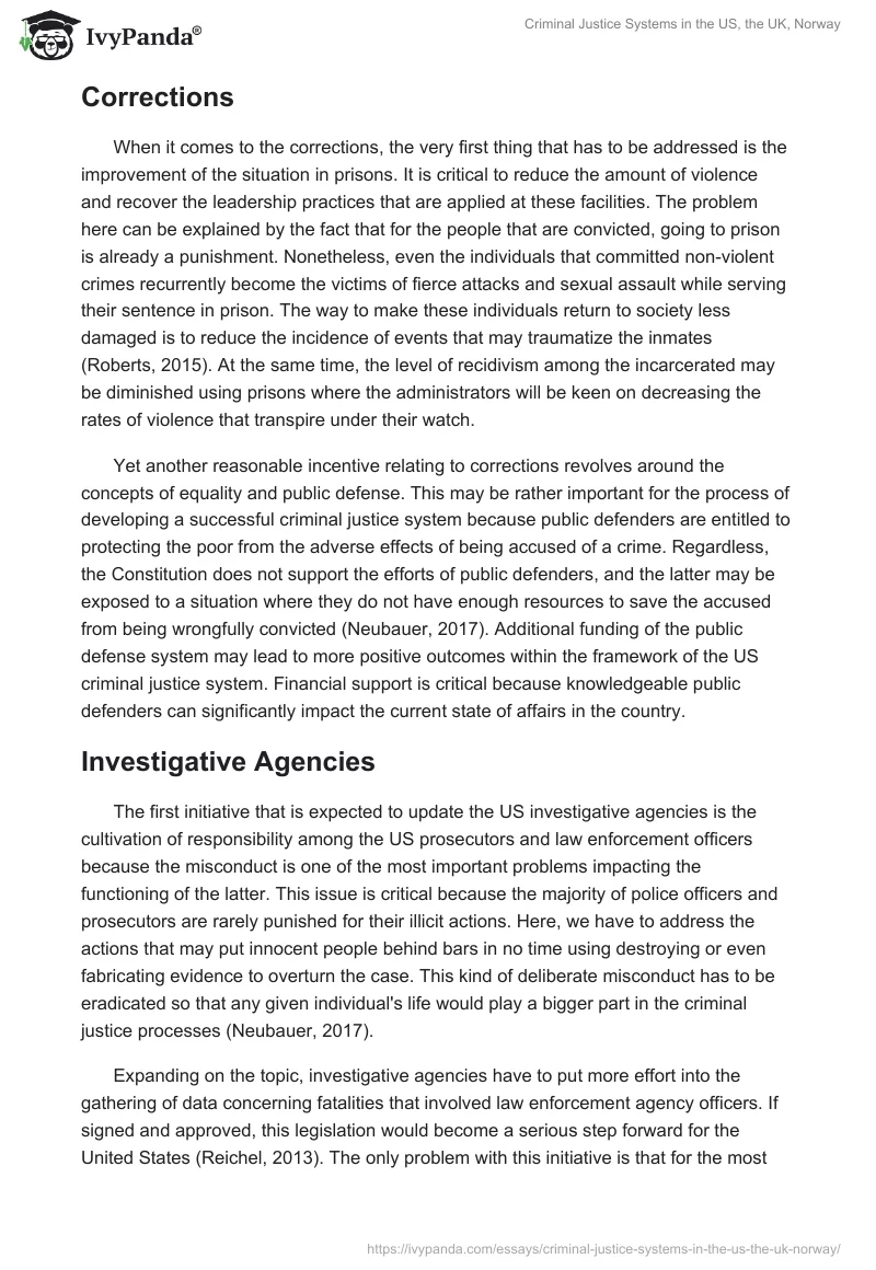 Criminal Justice Systems in the US, the UK, Norway. Page 3