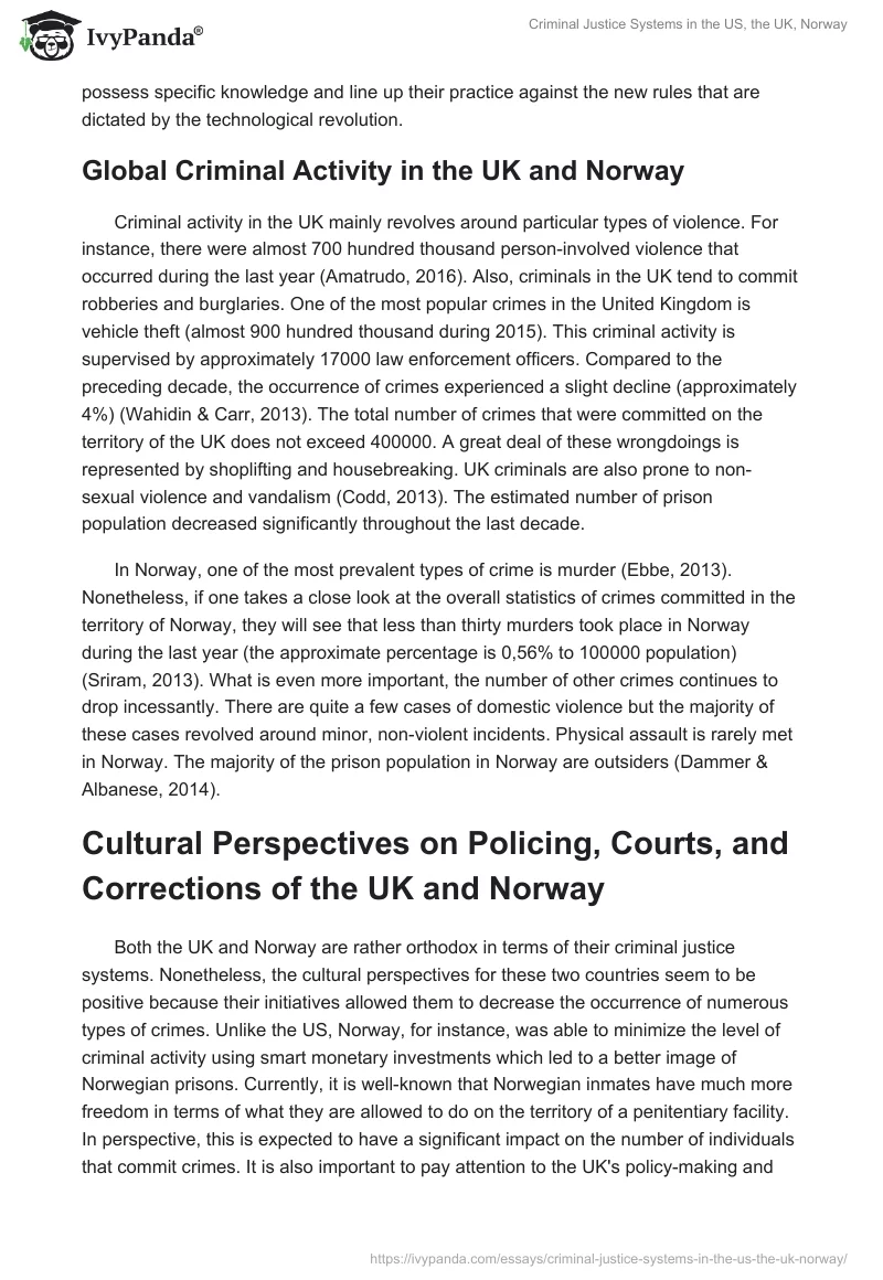 Criminal Justice Systems in the US, the UK, Norway. Page 5