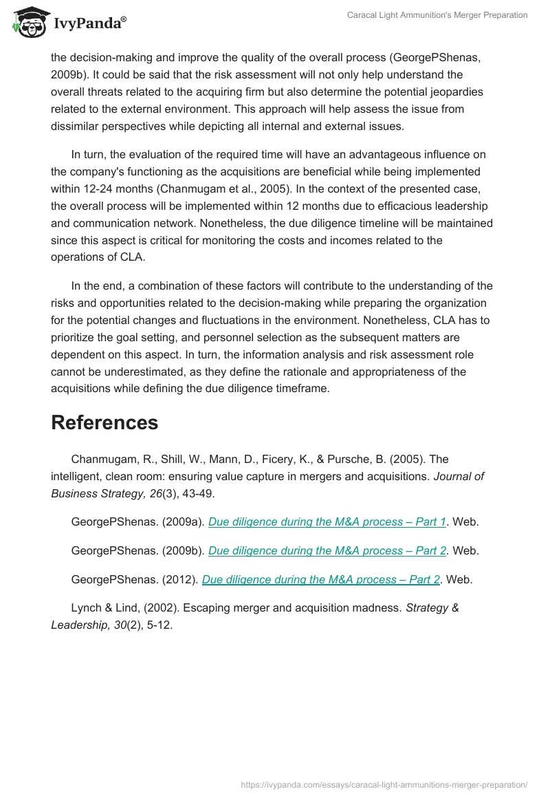 Caracal Light Ammunition's Merger Preparation. Page 2