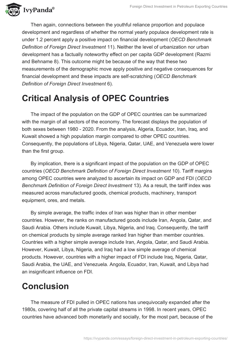 Foreign Direct Investment in Petroleum Exporting Countries. Page 4