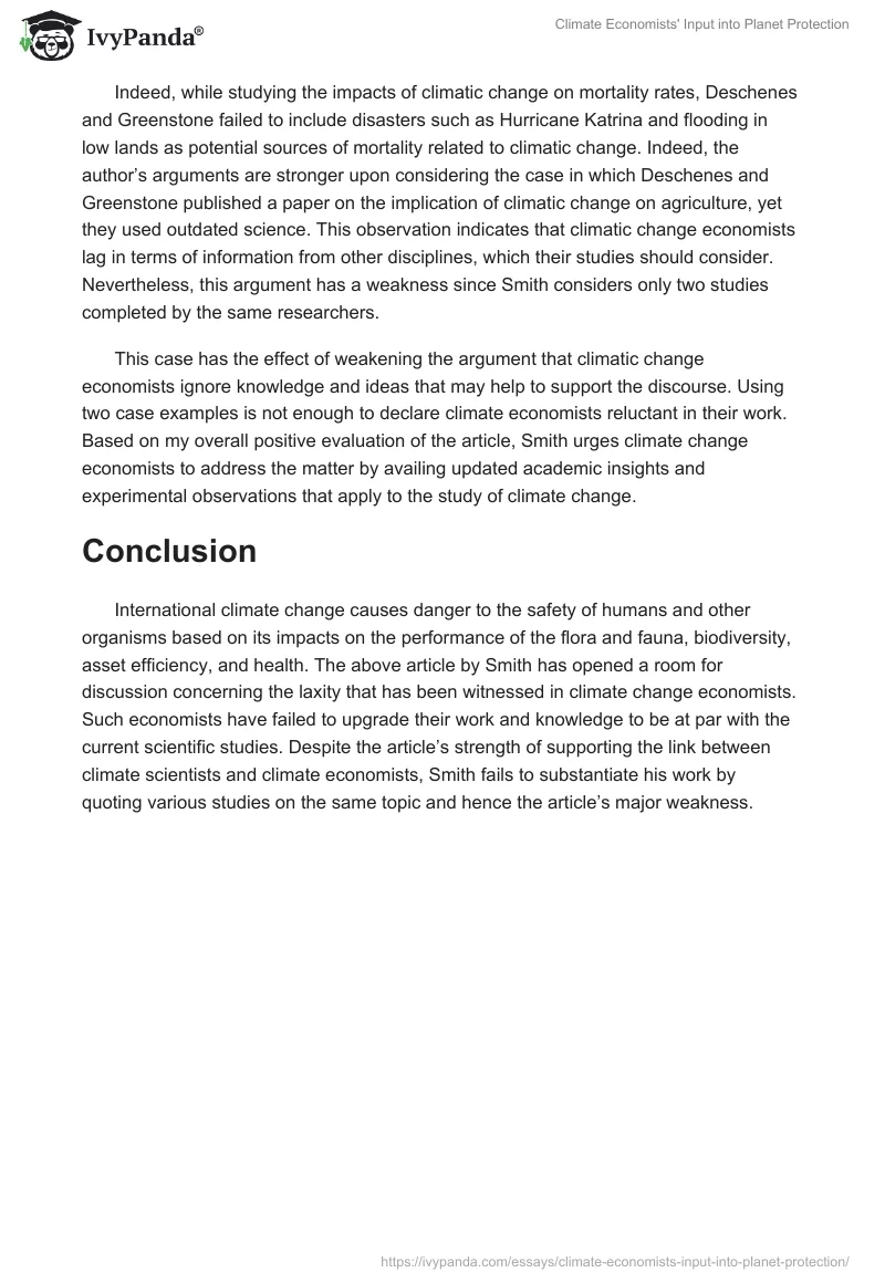 Climate Economists’ Input Into Planet Protection. Page 4