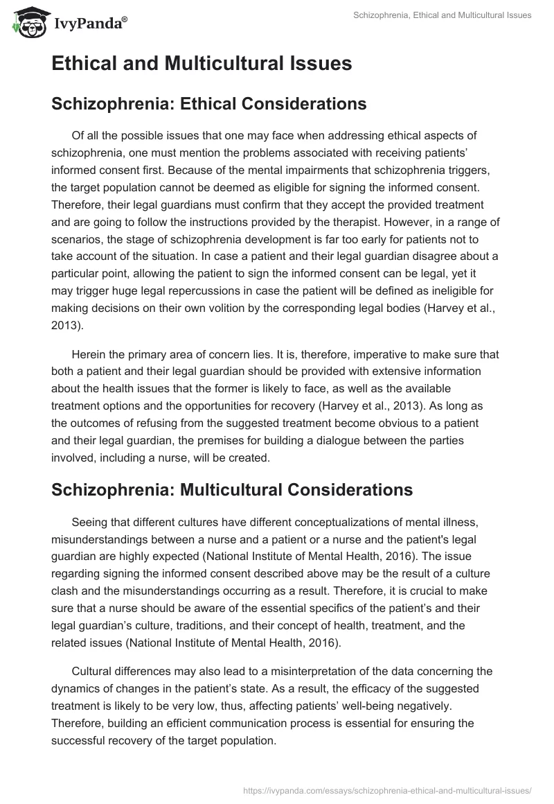 Schizophrenia, Ethical and Multicultural Issues. Page 3