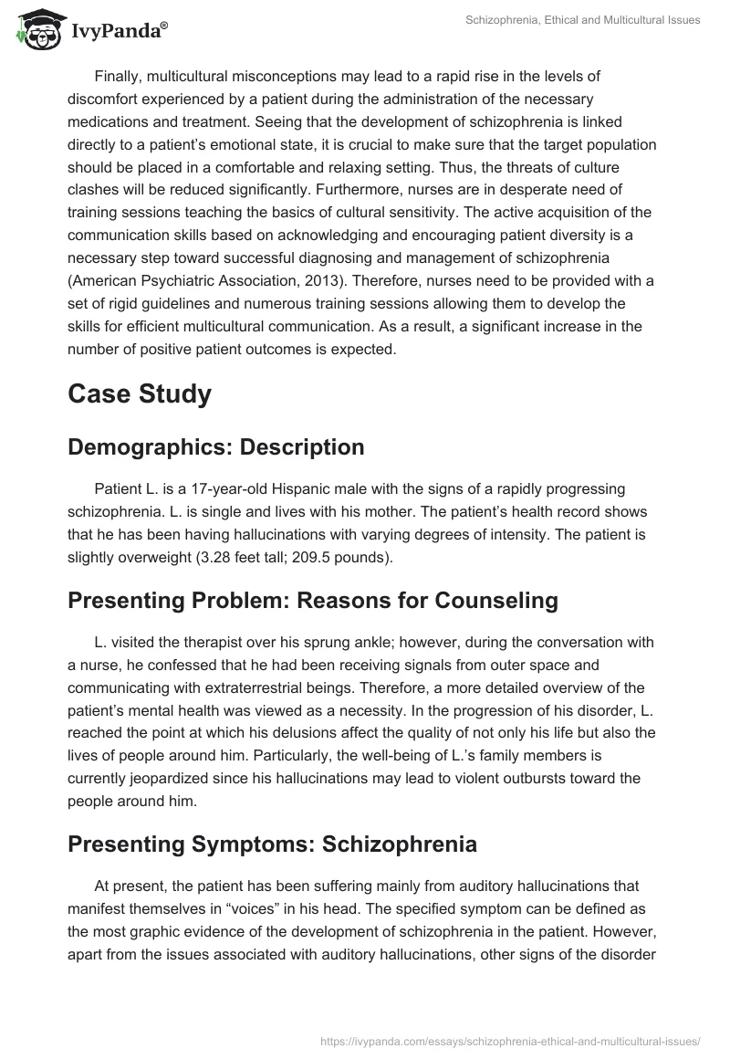 Schizophrenia, Ethical and Multicultural Issues. Page 4