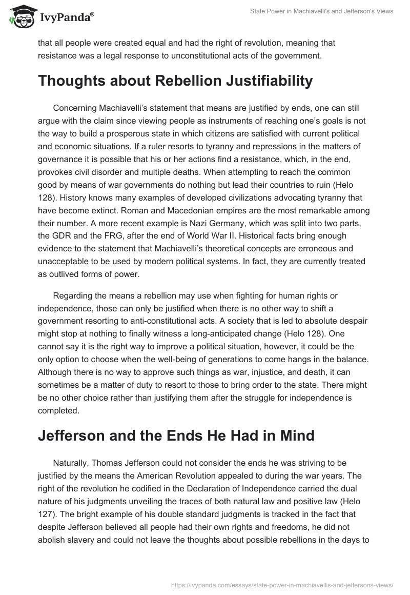 State Power in Machiavelli's and Jefferson's Views. Page 3