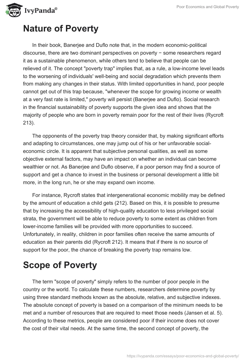 Poor Economics and Global Poverty. Page 2