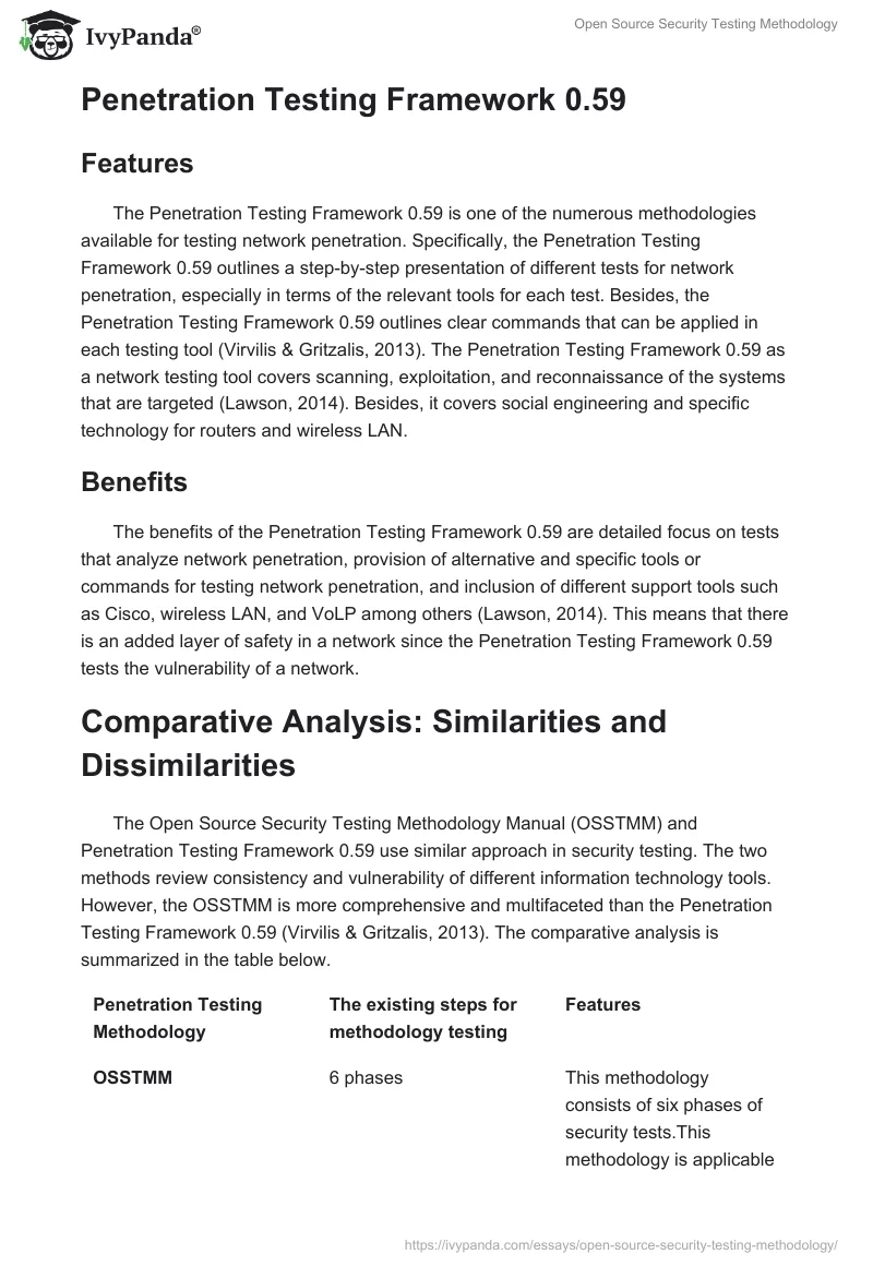 Open Source Security Testing Methodology. Page 2