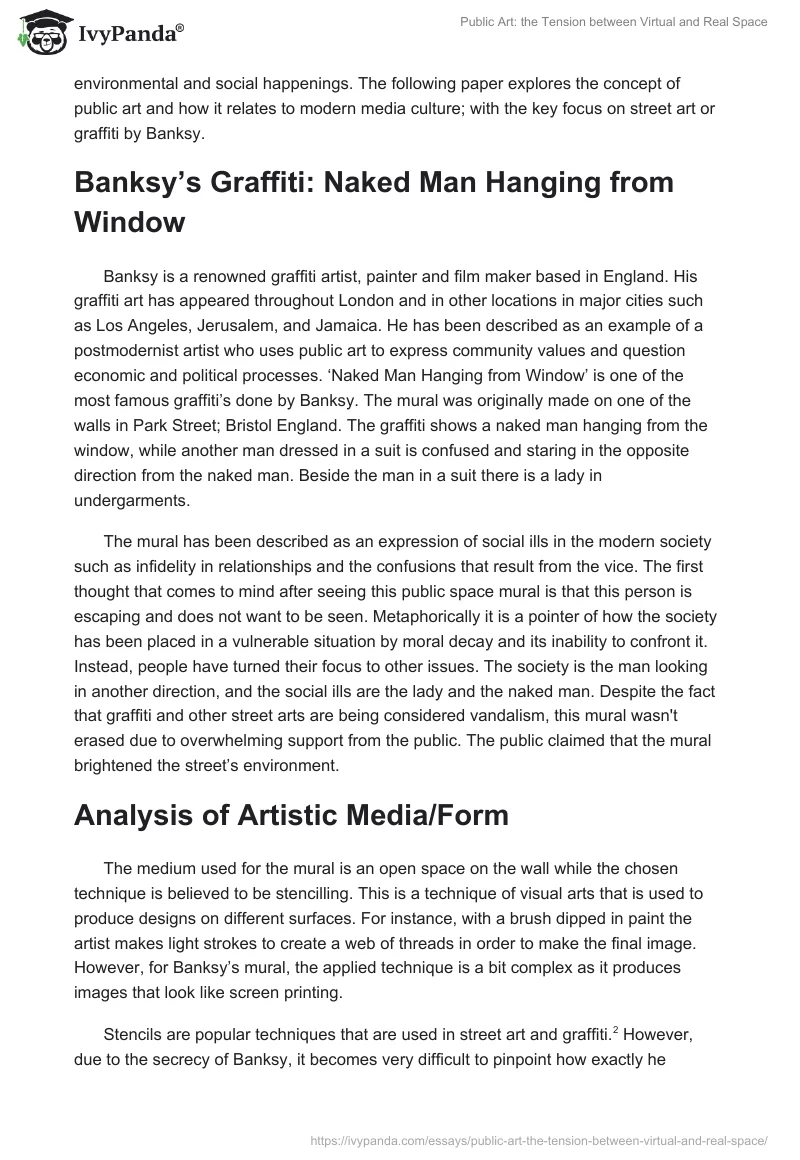 Public Art: the Tension between Virtual and Real Space. Page 2