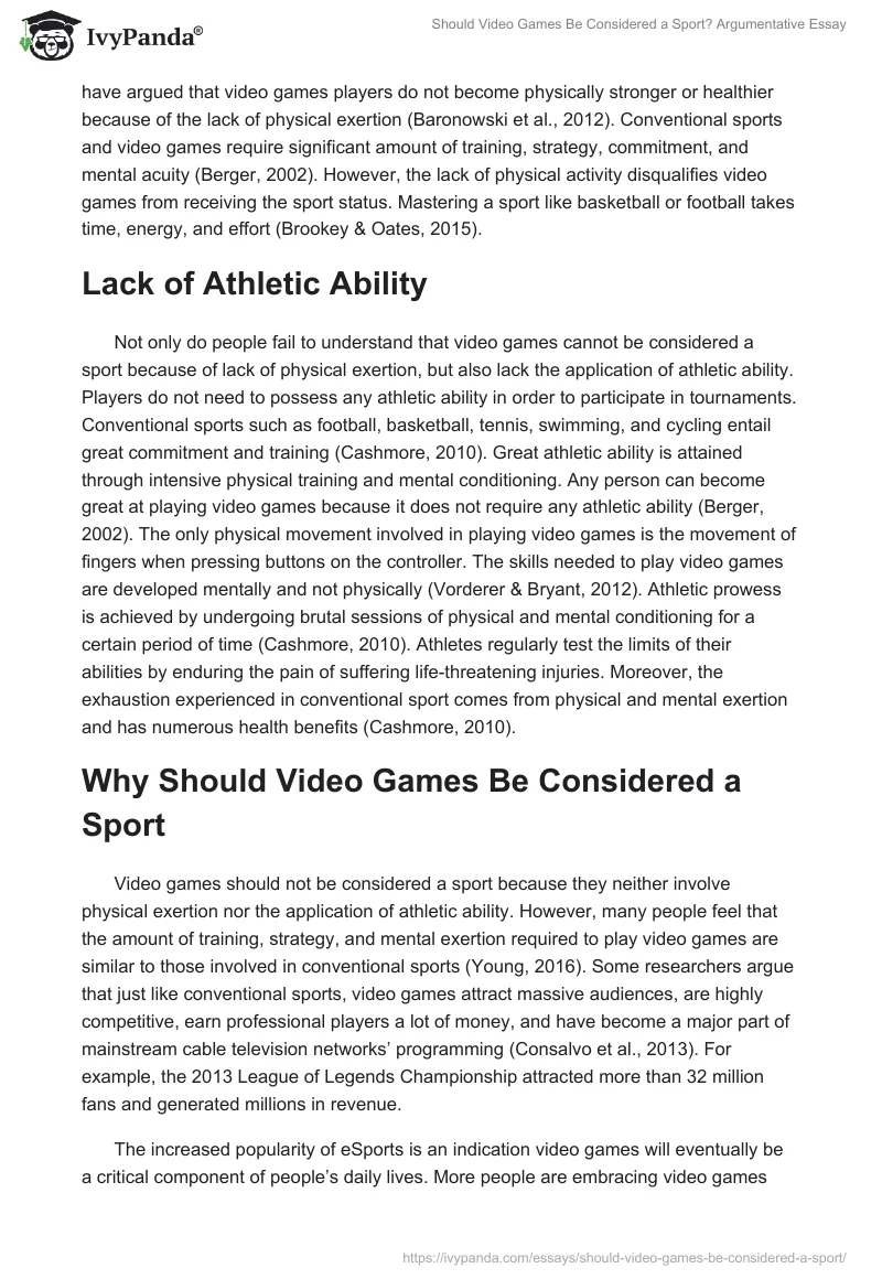 Should Video Games Be Considered a Sport?. Page 3
