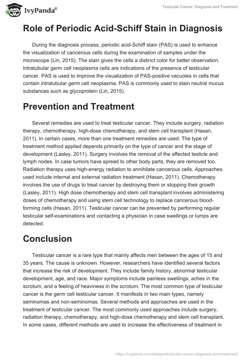 Testicular Cancer: Diagnosis and Treatment. Page 3