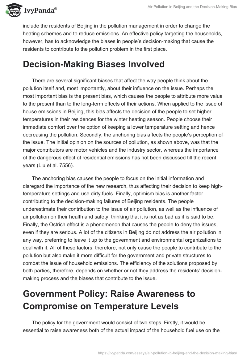 Air Pollution in Beijing and the Decision-Making Bias. Page 3