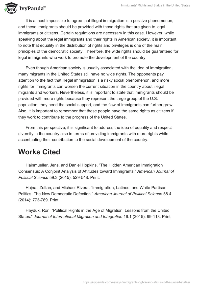 Immigrants' Rights and Status in the United States. Page 3