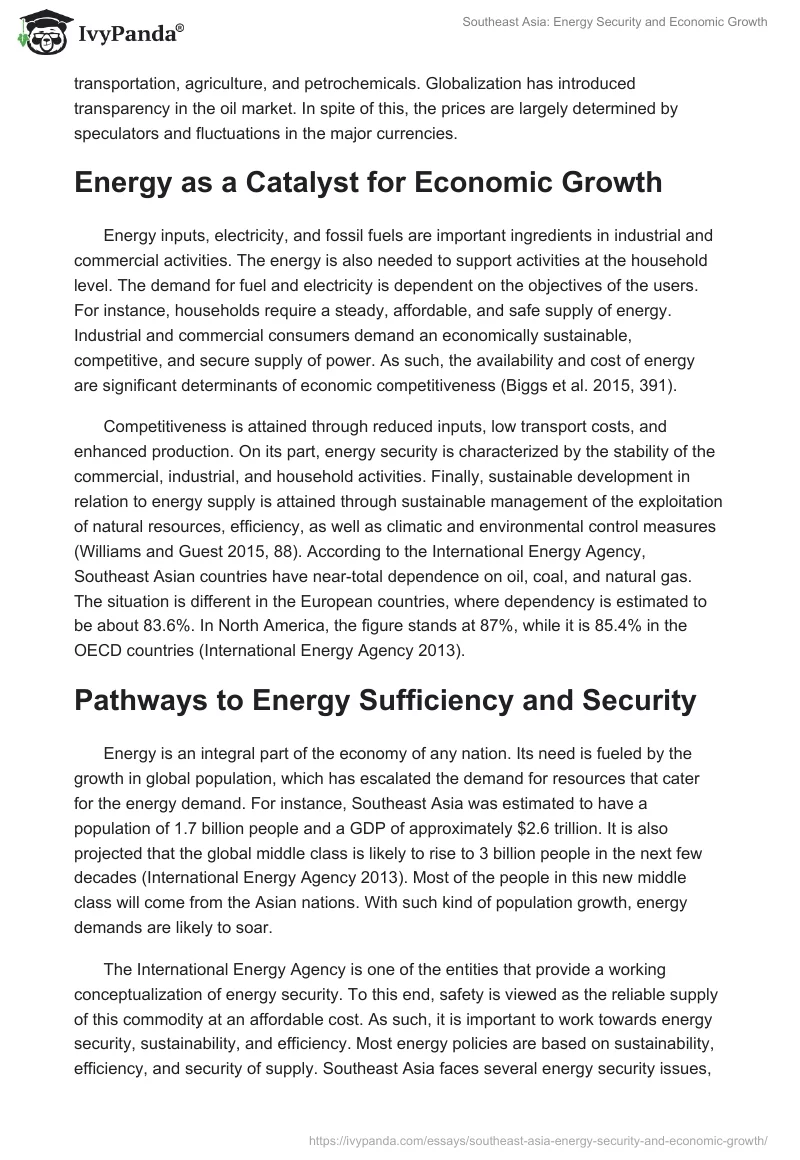 Southeast Asia: Energy Security and Economic Growth. Page 4