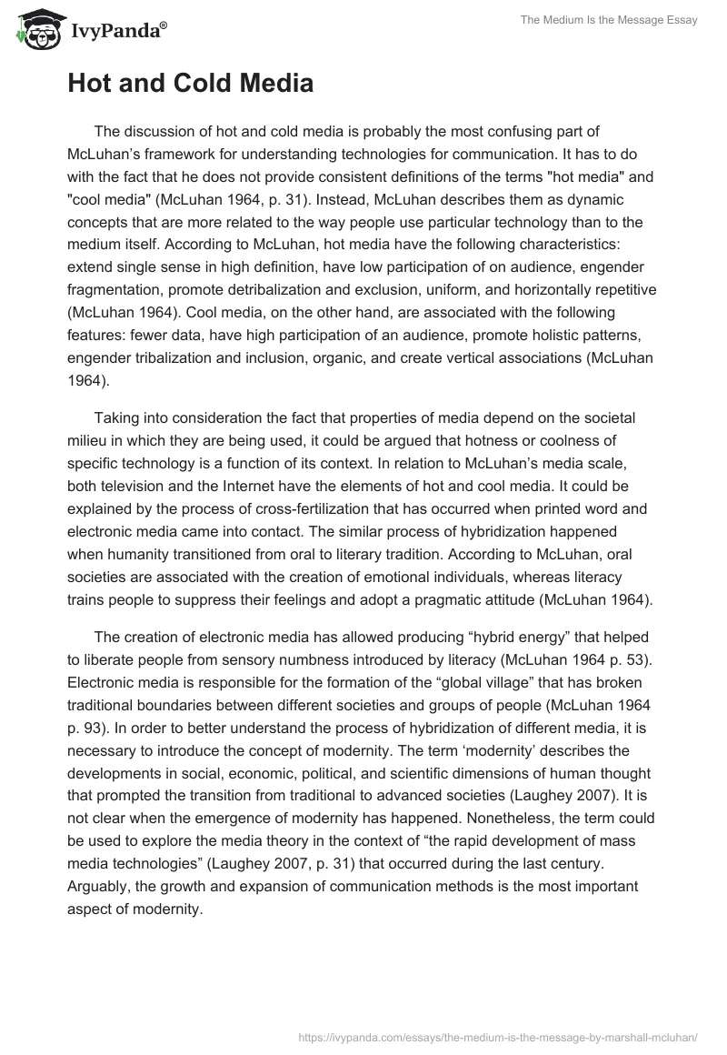 The Medium Is the Message Essay. Page 3
