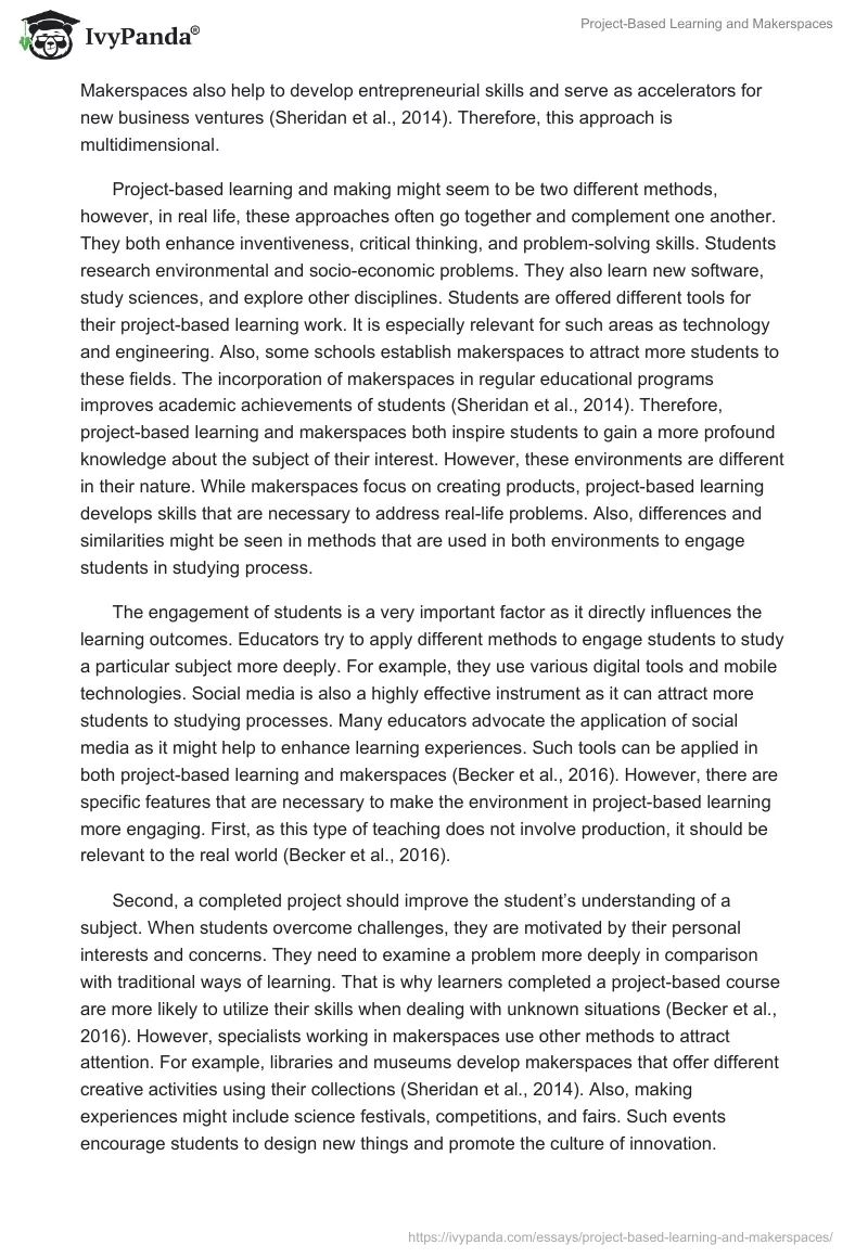 Project-Based Learning and Makerspaces. Page 2