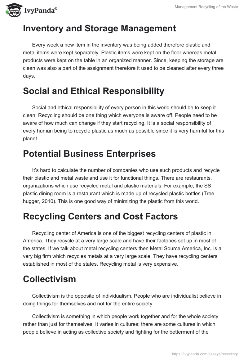 Management Recycling of the Waste. Page 3
