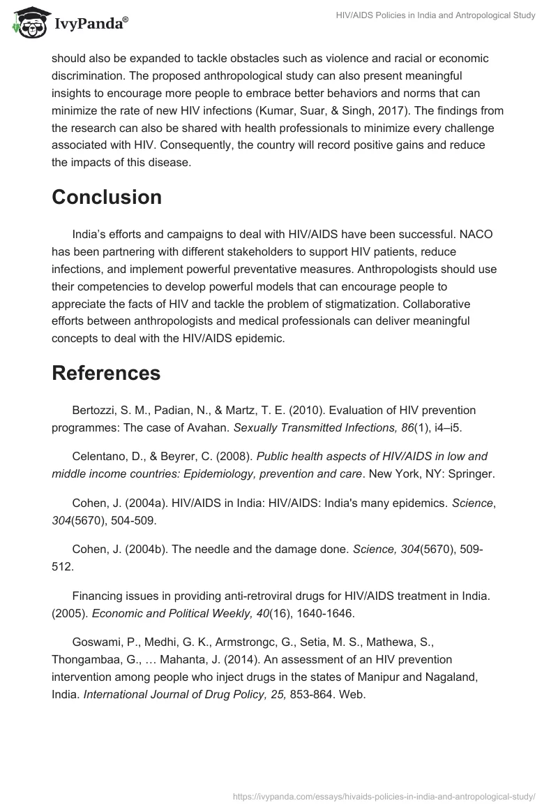 HIV/AIDS Policies in India and Antropological Study. Page 5