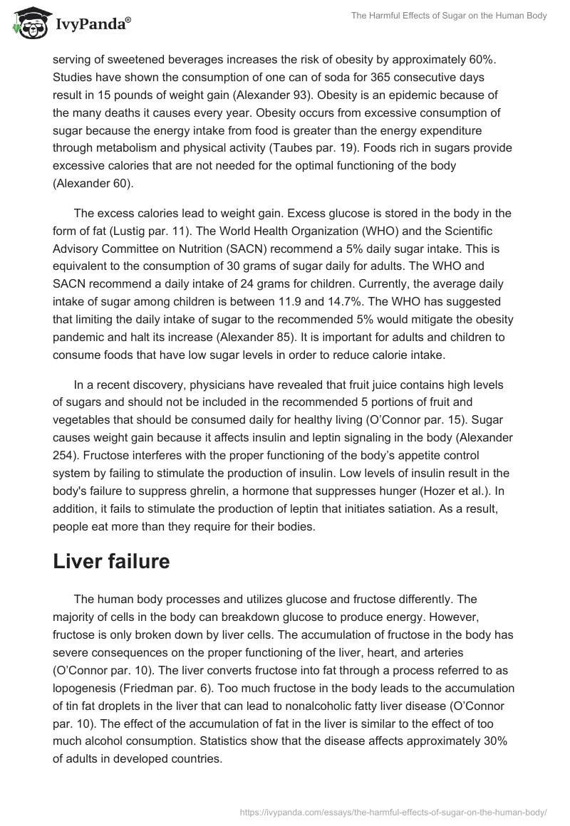 The Harmful Effects of Sugar on the Human Body. Page 3