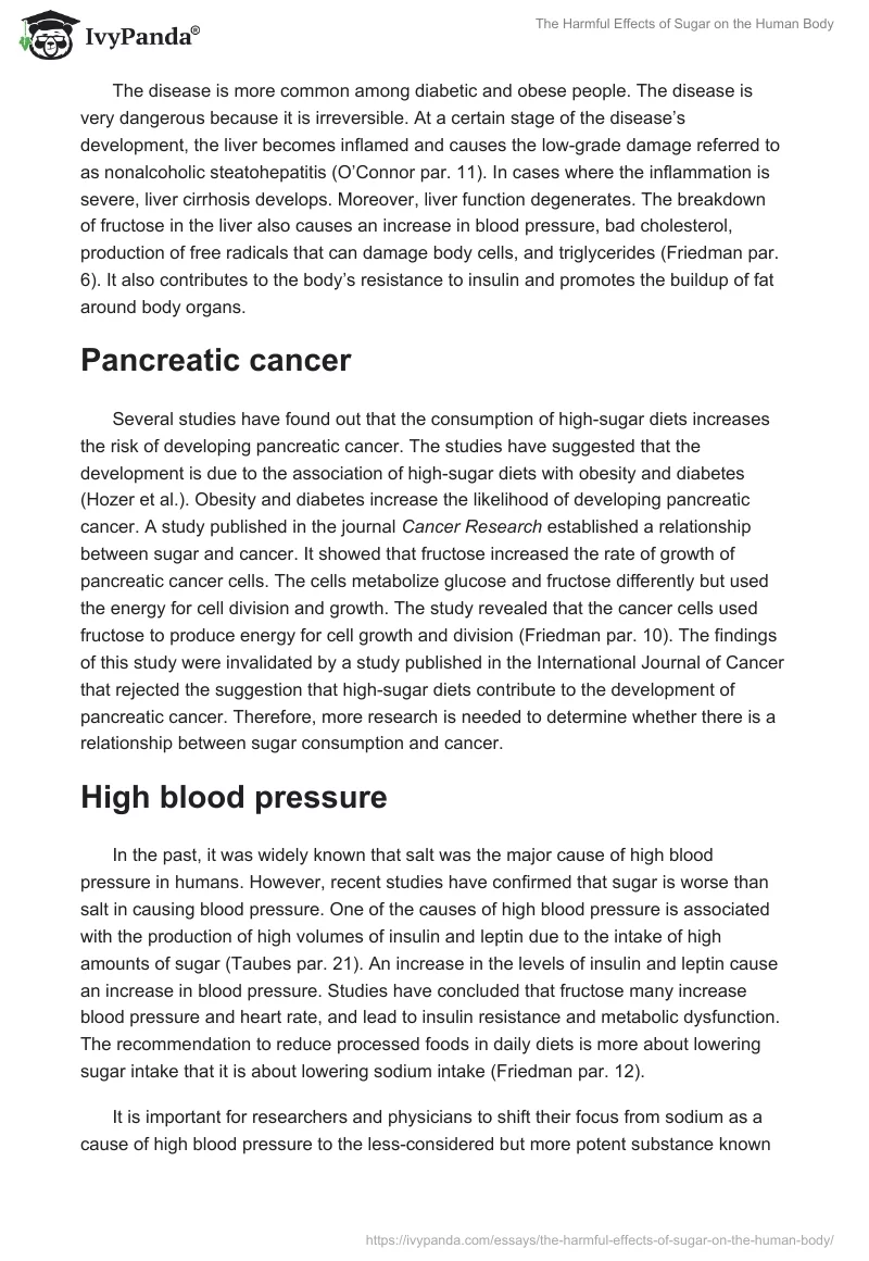 The Harmful Effects of Sugar on the Human Body. Page 4