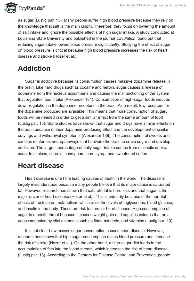 The Harmful Effects of Sugar on the Human Body. Page 5