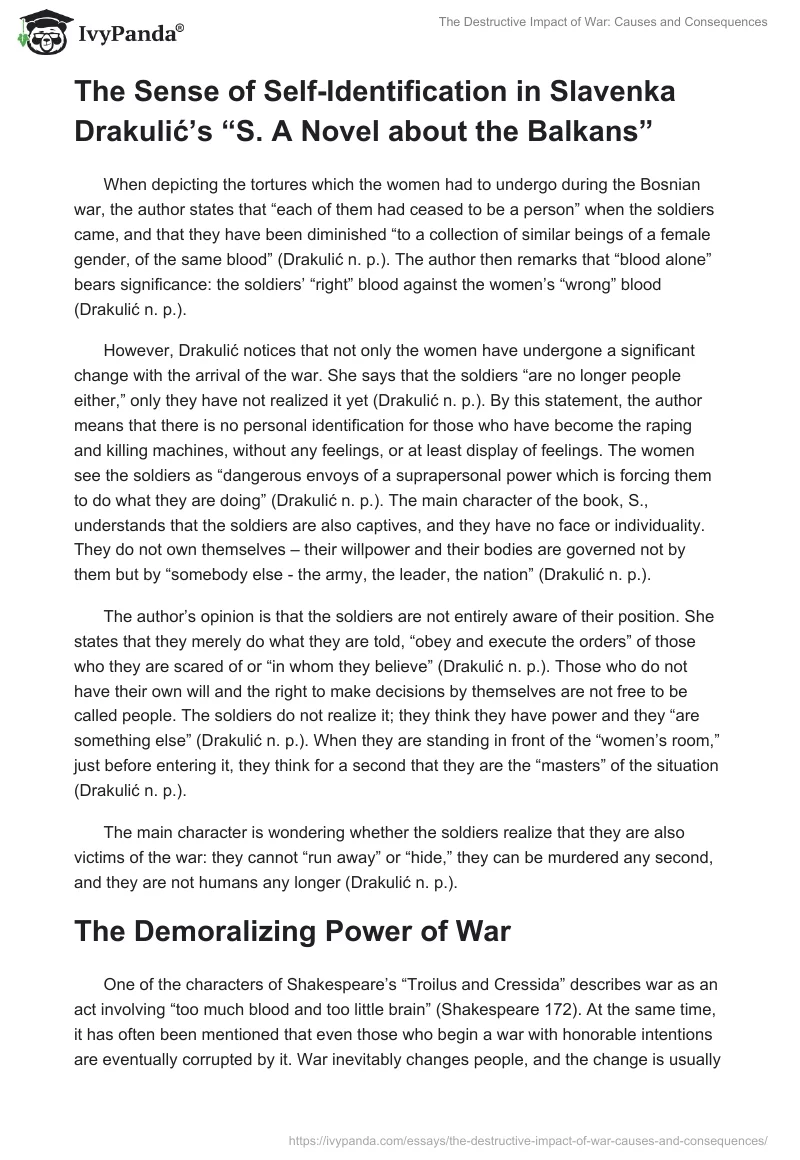 The Destructive Impact of War: Causes and Consequences. Page 3